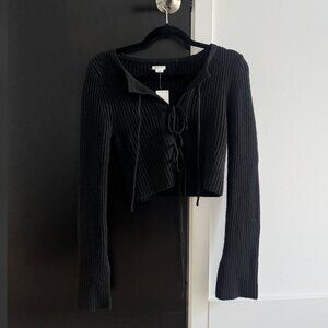 NWT Kimchi Blue Jane Bow Tie-Front Cardigan | Urban Outfitters Black